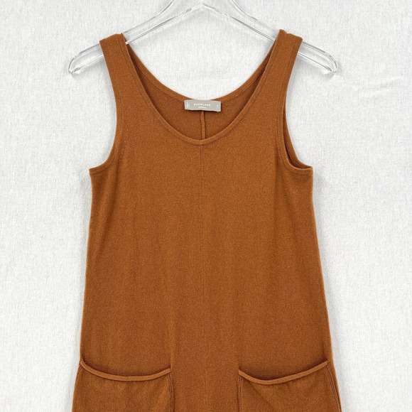 EVERLANE The Cashmere Jumpsuit Womens Small Brown Sleeveless Wide Strap Knit - Picture 6 of 16